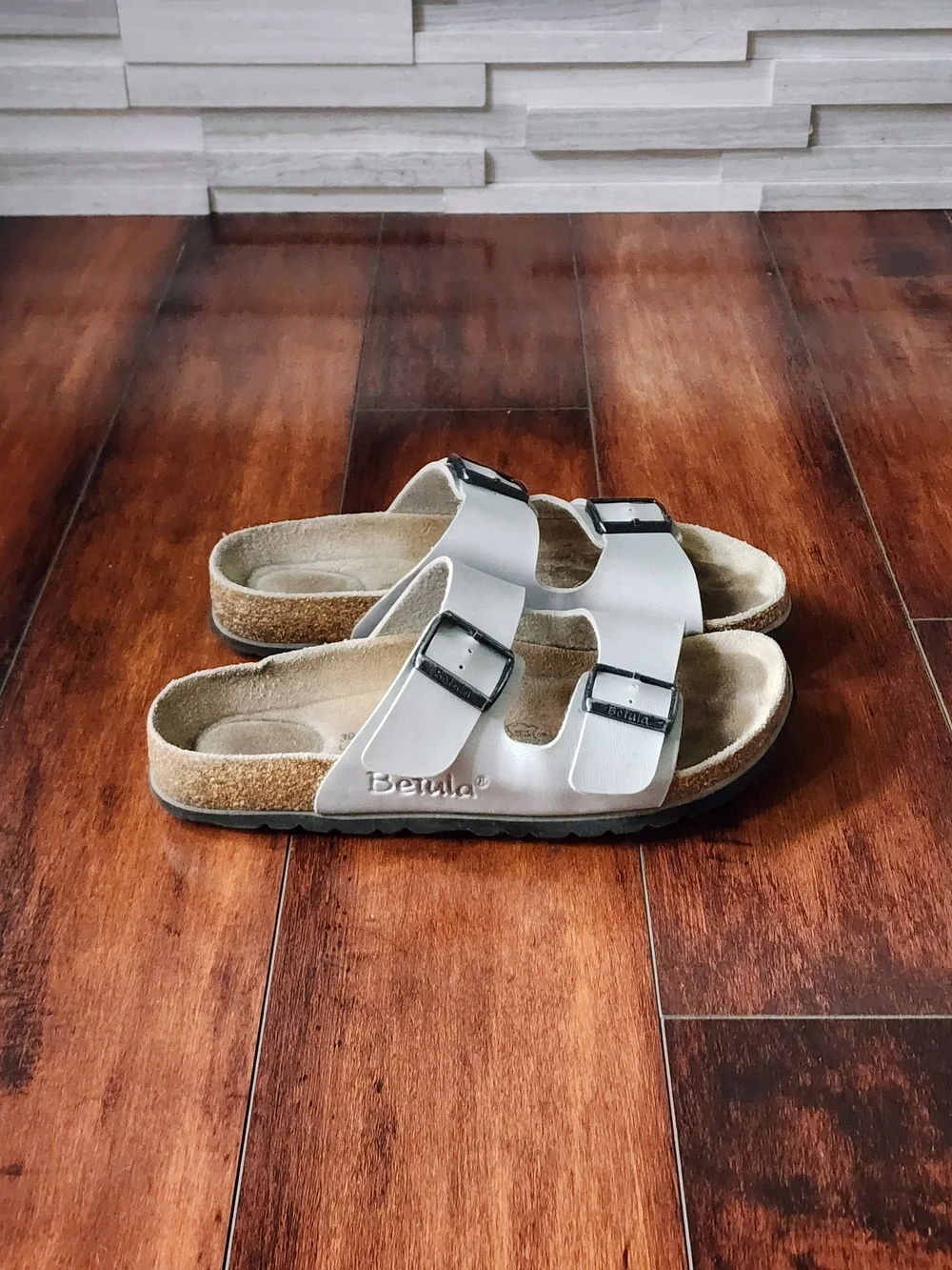 Birkenstock Betula Arizona Beige Birko-Flor Sandals EU 39 US Women's 8
